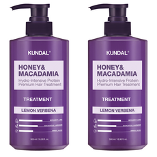 KUNDAL 昆黛爾 蜂蜜澳洲堅果保濕護髮乳 檸檬馬鞭草香, 500ml, 2瓶