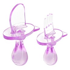 Yummymia 專利握筆式湯叉組, 神秘紫, 湯匙 + 叉子, 2入