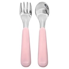 OXO tot 外出餐具 附收納盒, 叉子 + 湯匙, 煙灰粉, 1組