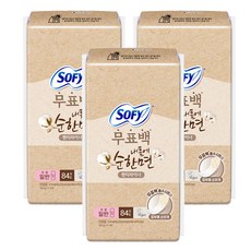 쏘피 무표백 내몸에 순한면 팬티라이너, 일반, 84개입, 3개