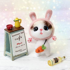 아트조이 DIY 양모펠트 키트, 1세트, 토끼고양이