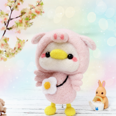 아트조이 DIY 양모펠트 키트, 1세트, 돼지오리