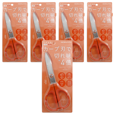 KOKUYO 國譽 SAXA 空氣彈力剪刀 輕量且加寬握柄空間 開闔輕鬆順利, 赤陶, 5支