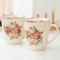 皇后玫瑰 大馬克杯, 象牙白, 2個