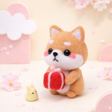 아트조이 DIY 양모펠트 키트, 1세트, 앉은시바(선물)