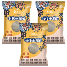 毛孩王 細貓砂, 5kg±5%, 寶寶香味, 3袋