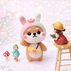 아트조이 DIY 양모펠트 키트, 1세트, 쌍둥이시바