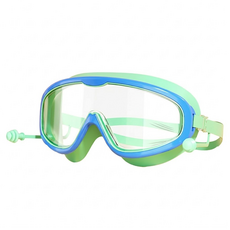 葉子小舖 兒童泳鏡 自帶耳塞, 藍綠色, 1個