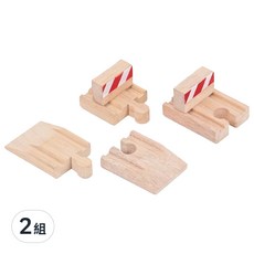 mentari 路障組 軌道配件, 原木質感精細積木, 5.4 x 4.1 x 3.3cm, MR-6707, 2組