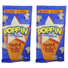POPPiN 微波爆米花 三倍奶油香, 100g, 2個