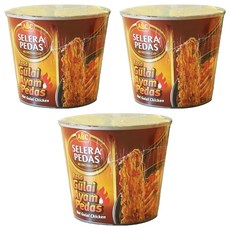 ABC 미 인스턴트 컵 라사 굴라이아얌쁘다스 60g, 3개
