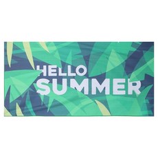 吸水速乾沙灘巾/超細纖維雙面絨游泳浴巾/防曬披肩海灘巾, 1個, 綠葉字母