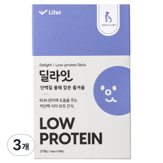 라이펫 반려동물 딜라잇 low protein 영양 간식 스틱, 혼합맛(연어/닭고기/고구마/쌀가루), 210g, 3개