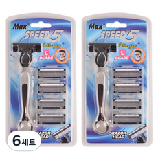 Dewytree MAX SPEED 5層拋棄式刮鬍刀 + 5片刀片組 黑色, 6套