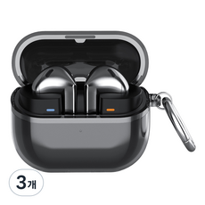 DAPER NAM Galaxy Buds3 / Buds3 Pro 相容 O-ring 透明保護殼, 3個, 單一商品, 透視黑