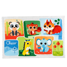 CHICCO 遊戲趴墊 特大號 附玩具掛環 方便收納 0個月以上適用, 魔法森林動物