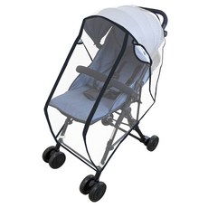 OhBabyLuxury 雙開拉鏈推車雨罩 車寬46~54cm/中型推車適用 M, 黑色, 1個