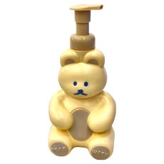 沐慕家居 分裝起泡瓶熊熊款, 高20cm 塑膠材質, 奶白色, 1個