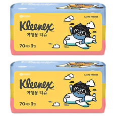 크리넥스 카카오프렌즈 여행용 티슈, 210개입, 2개
