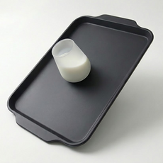 리빙메이트 논슬립 패스트푸드 트레이, 블랙, 1개