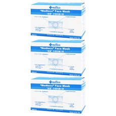 MEDTECS 美德醫療 手術防護口罩, 藍色, 50片, 3盒