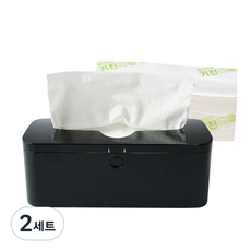 모닝듀 뽑아쓰는키친타올 100p + 타올 케이스 블랙, 1개입, 2세트