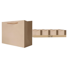 Lead home 牛皮紙素色寬幅購物袋, 24個, 褐色