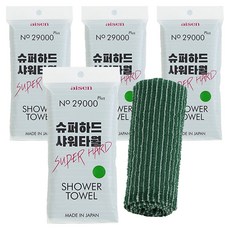 aisen 29000 PLUS 超硬沐浴巾, 綠色, 1入, 4個