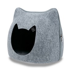 DING DONG PET 貓咪造型躲貓貓屋, 灰色, 1個