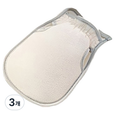 Gguji 溫和好搓澡巾手套, 米色, 3個, 1入