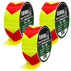 高亮度反光膠帶, 3個, 熒光紅