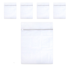 Axis 艾克思 實用方形防滑拉鍊細密網洗衣袋/衣物收納袋 40 x 30cm, 白色, 5個