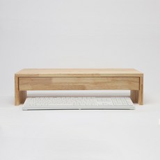 TheGrooMall 橡膠木抽屜式寬螢幕架, 混色