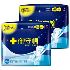 康乃馨 御守棉衛生棉 護翼型, 夜用極長型(40cm), 7片, 2包