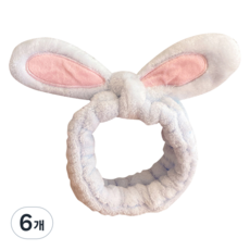 淘氣姐妹 可愛兔耳洗臉髮帶, 6個, 天空藍