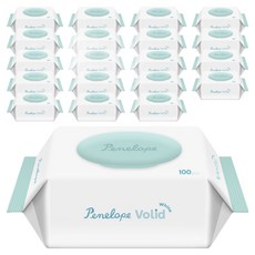 페넬로페 볼리드 화이트 저자극 아기물티슈 캡형, 50g, 100매, 20세트