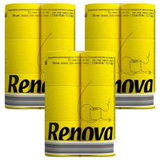 Renova 黑標彩色捲筒衛生紙 黃色, 16.1m, 6捲, 3袋