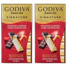 고디바 시그니쳐 로스티드 아몬드 다크 초콜렛 미니바, 90g, 2개