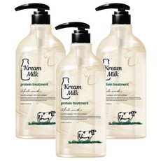 크림밀크 단백질 산양유 트리트먼트 화이트머스크향, 1.1L, 3개