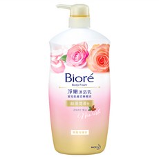 Biore 蜜妮 淨嫩沐浴乳 玫瑰 絲滑潤澤, 1kg, 1瓶