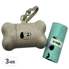 힛찌 생분해 배변봉투 1롤 + 디스펜서, 랜덤발송, 15개입, 3세트