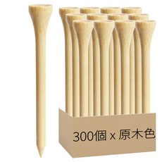 木製高爾夫球釘 超長款, 原木色, 300個