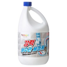 Tamsaa 強力排水管清潔劑 快速清理堵塞 去除管壁油垢和雜物 消毒 除臭, 4L, 1桶