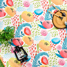 OUTSY Eco-reborn環保再生獨家花色輕量野餐墊 150x145cm 上下層防潑水, 460g, 莎夏的花園, 1個