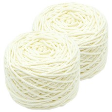 Macrame 彩色棉線 細編織線 2.5mm 100g, 04 白色, 70m