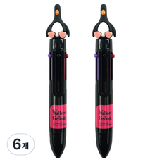 핑크풋 W & G 피규어 미니 6색볼펜 0.5mm, 맥그로우, 6개