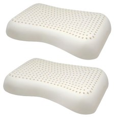 LooCa 護頸深度睡眠乳膠枕 2個, 米白色, 1組