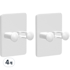 애플민트 매끄럽고 깔끔한 무타공 면도기 걸이, 화이트, 4개