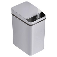 FJ 簡約窄邊智能感應垃圾桶 LS-9 12L, 灰色, 24 x 17.2 x 29.5cm