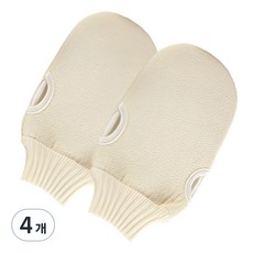 Vitabello 高級去角質手套毛巾, 米色, 4個, 1入